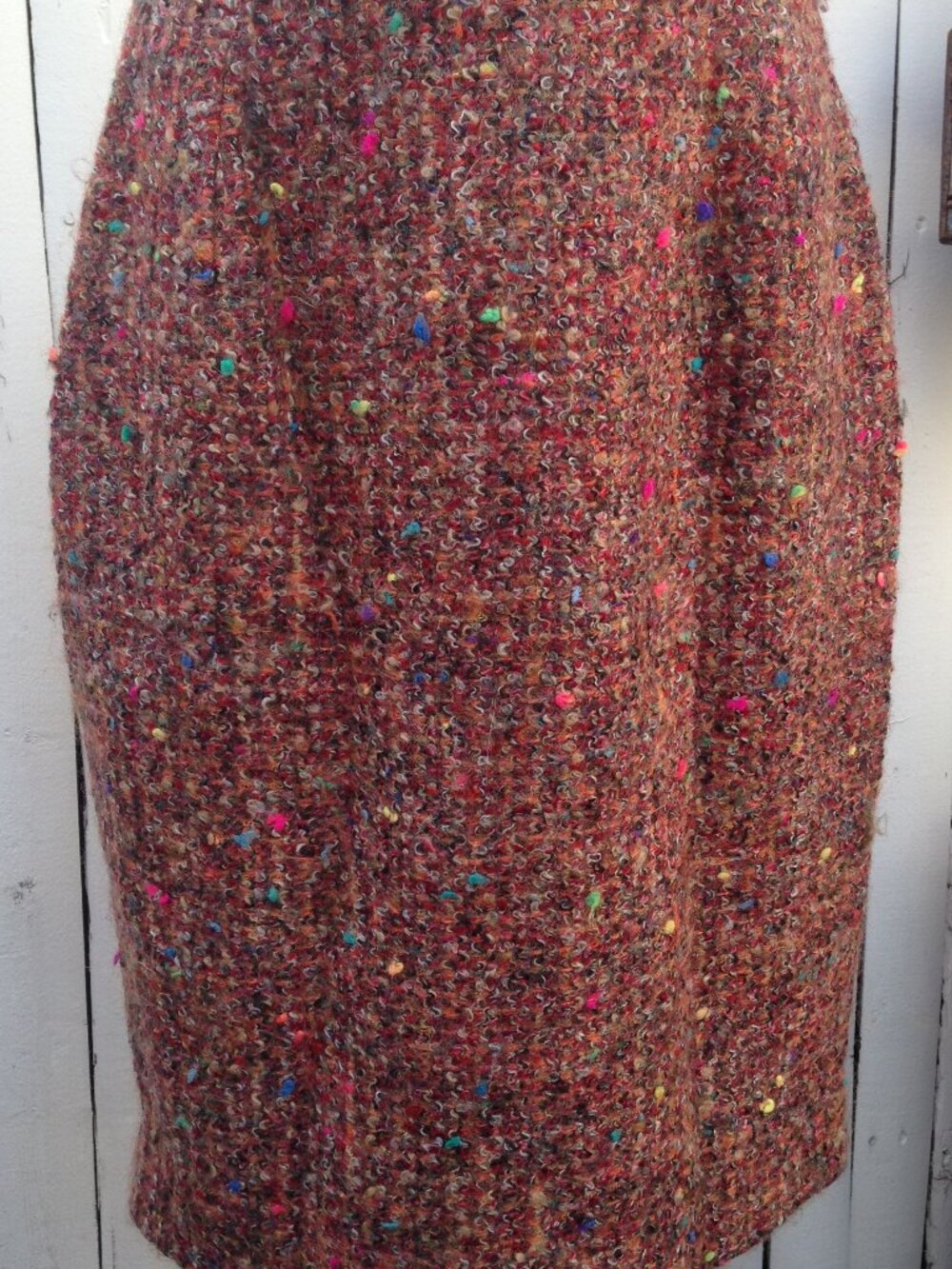 80s JENNIFER GEORGE BERGDORF GOODMAN Label Mohair Skirt Boucle Sz 8 NWOT